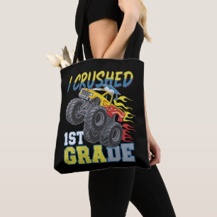 Bolso De Tela Aplasté camión monstruo de 1er grado graduación di