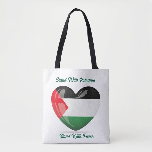 Bolso De Tela apoyar a Palestina con la paz (Anverso)