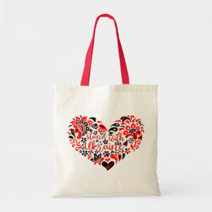 Bolso De Tela Apoyar a Ucrania con letras y corazón