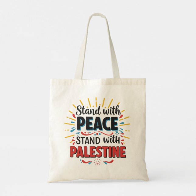Bolso De Tela Apoyar la paz con Palestina (Reverso)