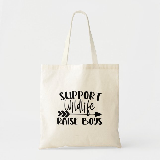 Bolso De Tela Apoyar la vida salvaje, criar niños (Frente)