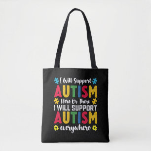 Bolso De Tela Apoyaré el autismo aquí o allá autista