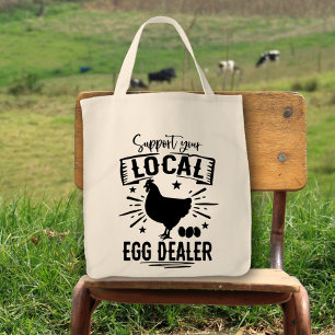 Bolso De Tela Apoye su mercado local de granjeros de huevos