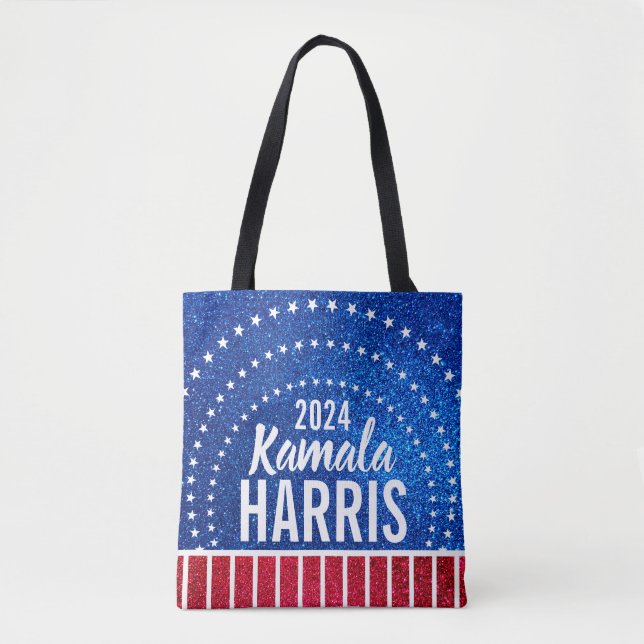 Bolso De Tela Apoyo a Kamala Harris 2024 Progreso y unidad (Anverso)