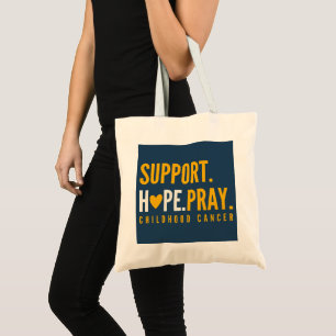 Bolso De Tela apoyo al cáncer infantil esperanza rezar Totes Ban