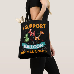 Bolso De Tela Apoyo los derechos de los animales globos Gracioso