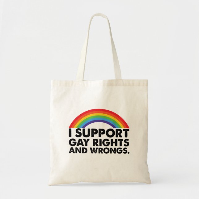 Bolso De Tela Apoyo los derechos de los homosexuales y los homos (Frente)