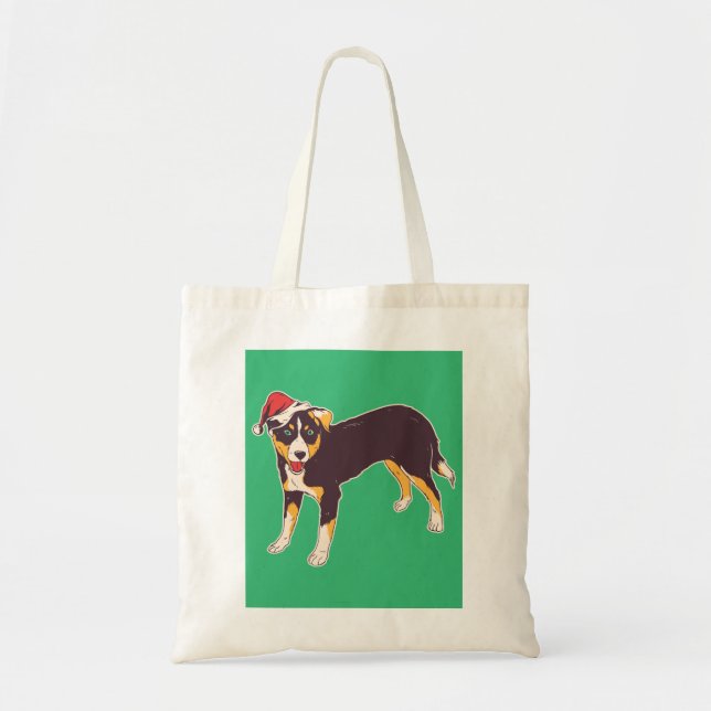Bolso De Tela Appenzeller Dog Navidades (Frente)