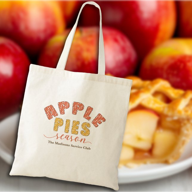 Bolso De Tela Apple Pies Season Vibes Personalize Name (Subido por el creador)