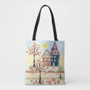 Bolso De Tela Applias, casas, aldea