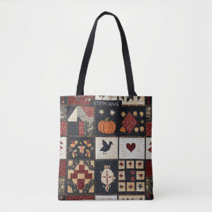 Bolso De Tela Appliqué y geométrico primitivo de la granja