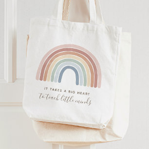 Bolso De Tela Apreciación del profesor de arcoiris acuarela