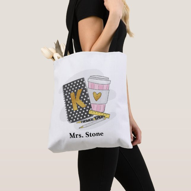 Bolso De Tela Apreciación del profesor de guardería personalizad (Detalle)