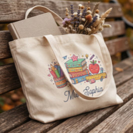 Bolso De Tela Apreciación del profesor de manzana linda Nombre p
