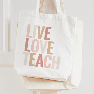 Bolso De Tela Apreciación del profesor de oro rosado en Live Lov
