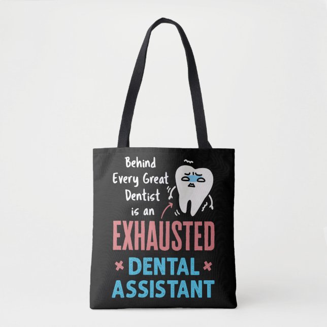 Bolso De Tela Apreciación divertida de Dental Assistant agotada (Anverso)