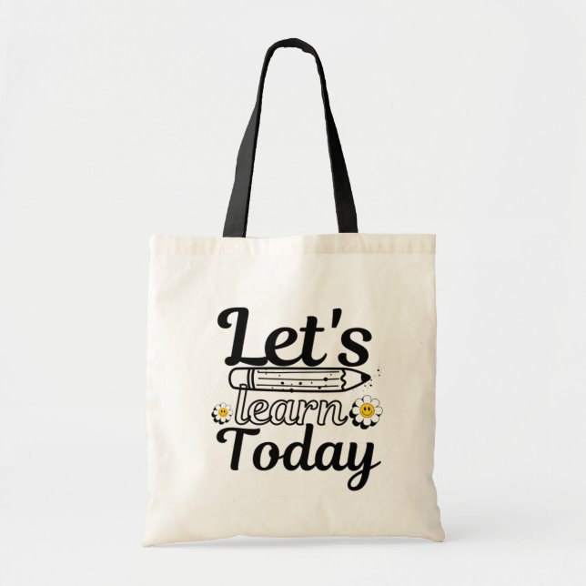 Bolso De Tela Aprendamos hoy profesor (Frente)