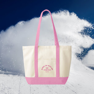 Bolso De Tela Après Ski Conmigo Escudo De Esquí Rosado Caliente