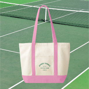 Bolso De Tela Après Tennis Social Club Green Escudo Mango Rosa