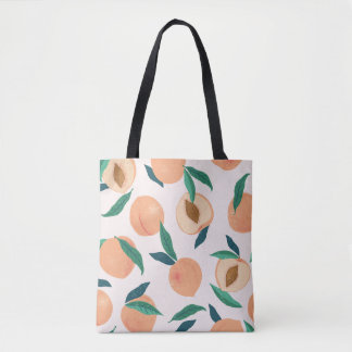 Bolso De Tela Apricot De Peach: Patrón Tropical Sin Marea.