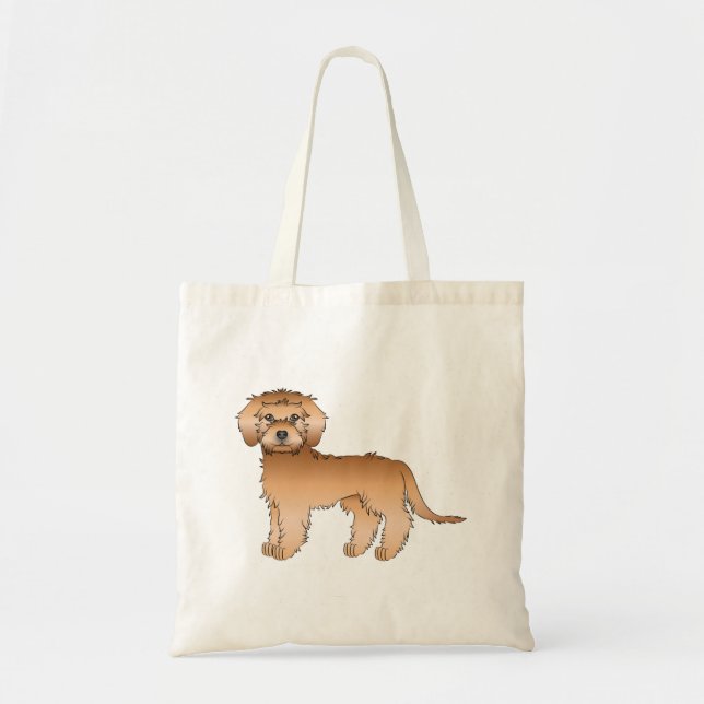 Bolso De Tela Apricot Mini Goldendoodle Cute Cartog Dog (Frente)