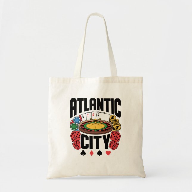 Bolso De Tela Apuestas en el Casino de Atlantic City New Jersey (Frente)