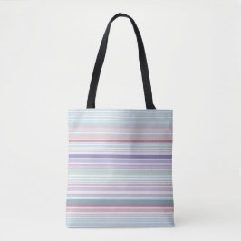 Bolso De Tela Aqua, Blush and Lavender Stripes