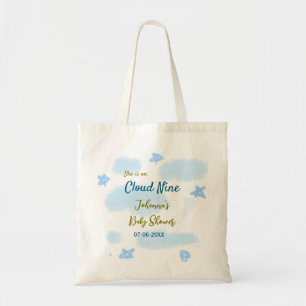 Bolso De Tela Aqua dorado ella está en la nube nueve shower de n