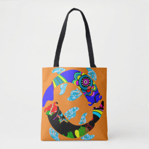 Bolso De Tela Aqua Fish Eastern Tote bag