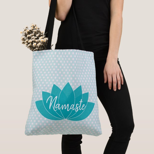 Bolso De Tela Aqua Lotus Yoga Tote Bag (Detalle)