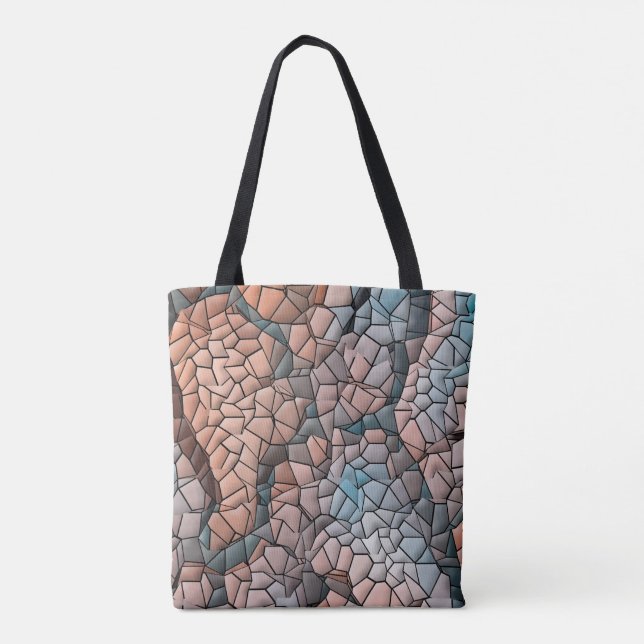 Bolso De Tela Aqua peach and black quilt pattern (Reverso)