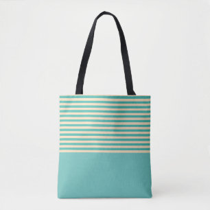 Bolso De Tela Aqua Stripe