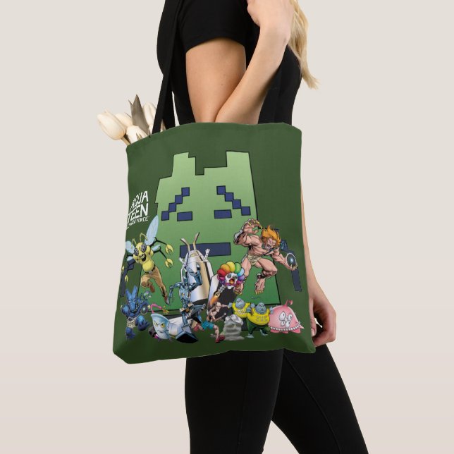 Bolso De Tela Aqua Teen Hunger Force Villains (Detalle)