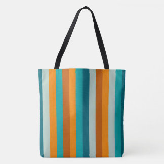 Bolso De Tela Aqua y Naranja del patrón de stripe alegre