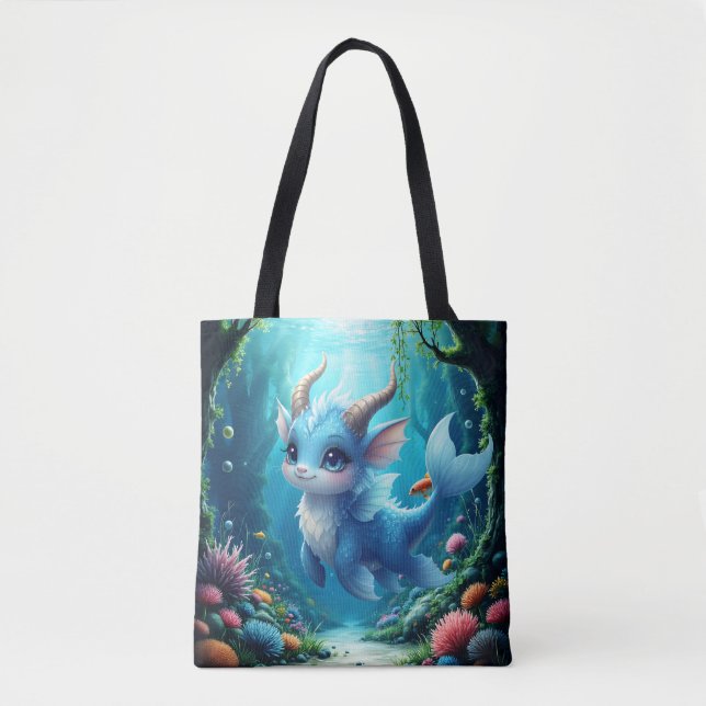 Bolso De Tela Aqualumi – Keeper of Coral Dreams.  (Anverso)