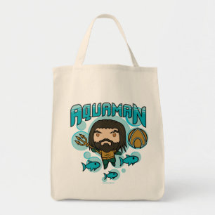 Bolso De Tela Aquaman Chibi Aquaman Undersea Graphic
