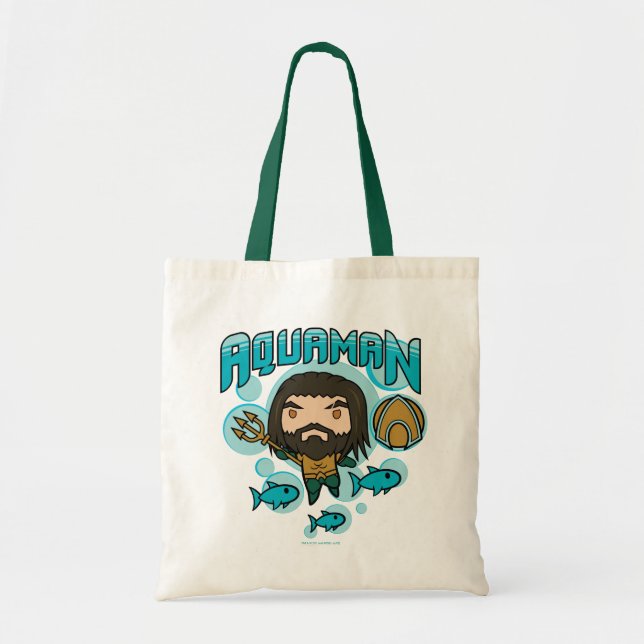 Bolso De Tela Aquaman | Chibi Aquaman Undersea Graphic (Frente)