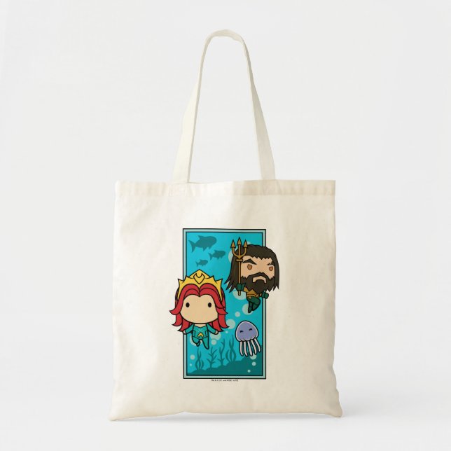 Bolso De Tela Aquaman | Chibi Mera & Aquaman Undersea Graphic (Frente)