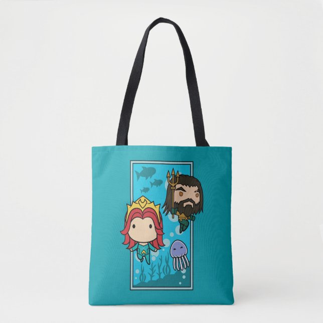 Bolso De Tela Aquaman | Chibi Mera & Aquaman Undersea Graphic (Anverso)