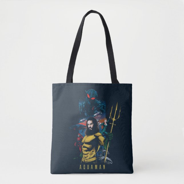 Bolso De Tela Aquaman el | Orin, Mera, y gráfico negro del Manta (Anverso)