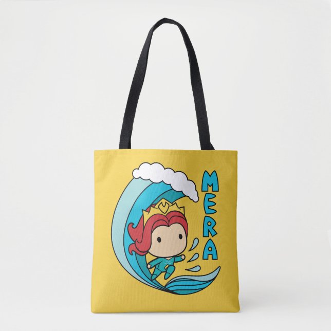 Bolso De Tela Aquaman | Gráfico Chibi Mera Riding Wave (Anverso)