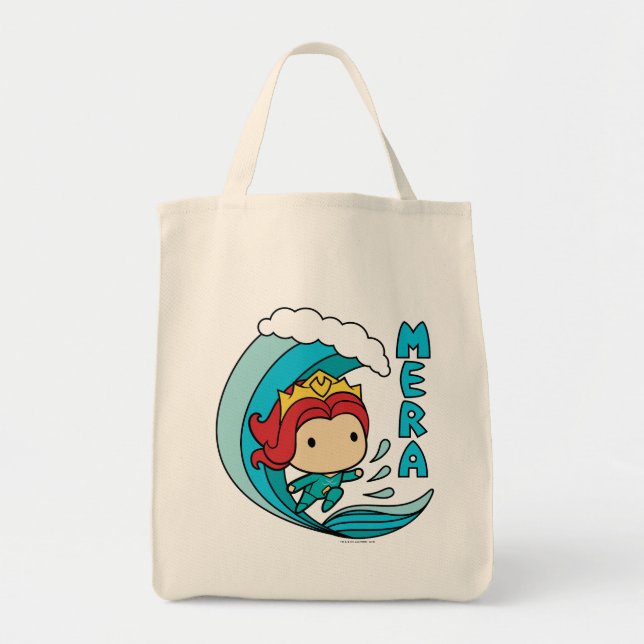 Bolso De Tela Aquaman | Gráfico Chibi Mera Riding Wave (Frente)