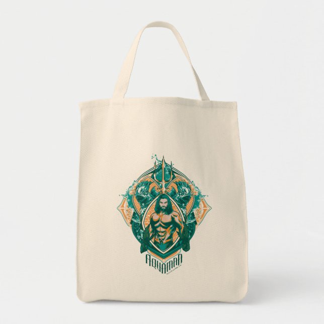 Bolso De Tela Aquaman | Gráfico de Aquaman y Trenchers (Frente)