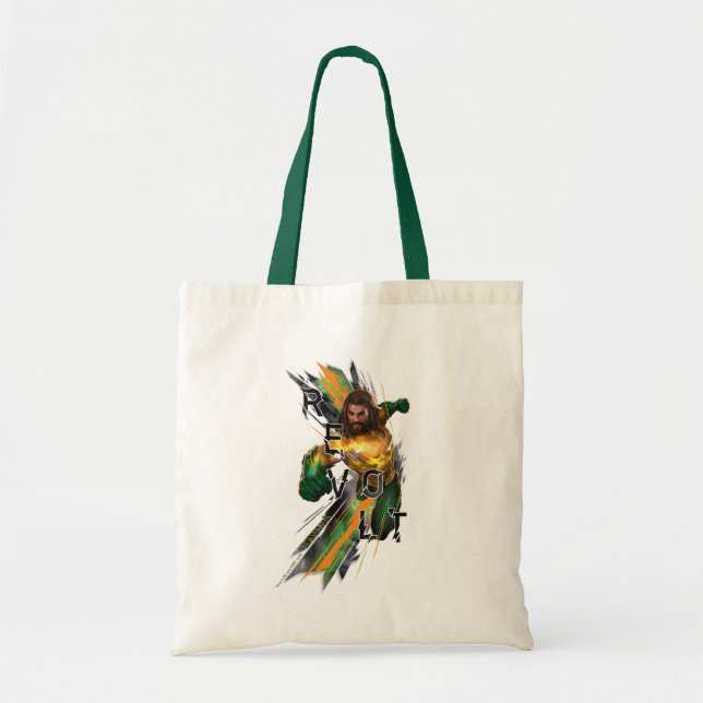 Bolso De Tela Aquaman | Gráfico refractado Aquaman "Revolt" (Frente)