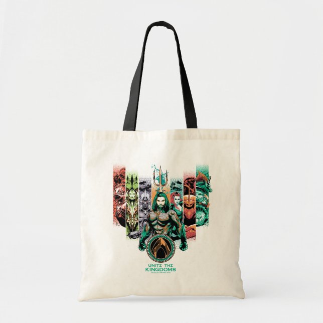 Bolso De Tela Aquaman | Gráfico "Unite The Kingdoms" Atlanteans (Frente)