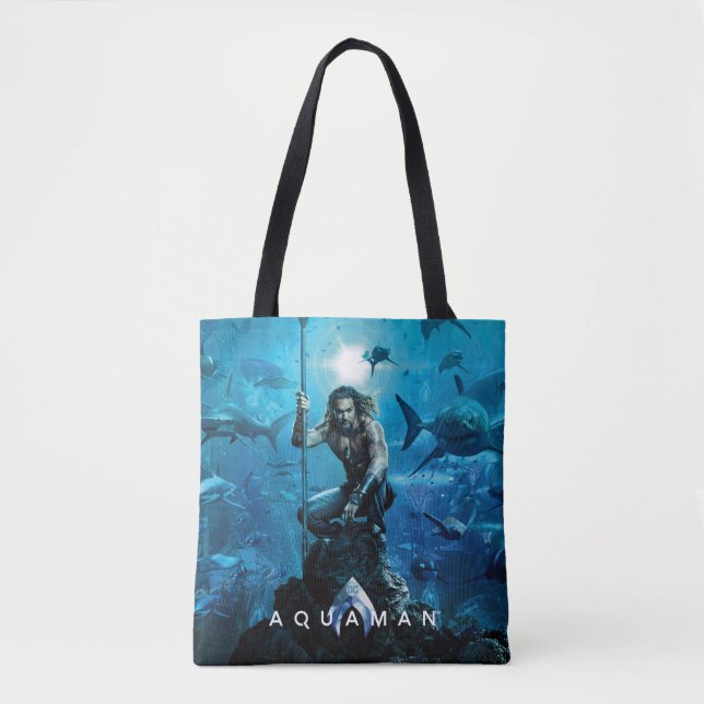 Bolso De Tela Aquaman | Prince Orin Con Animales Acuáticos (Anverso)