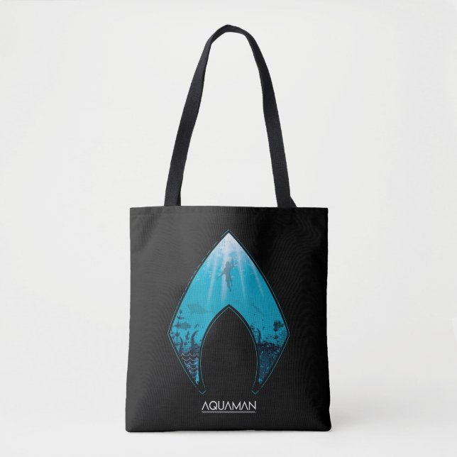 Bolso De Tela Aquaman | See Through Aquaman Logo Ocean Graphic (Anverso)