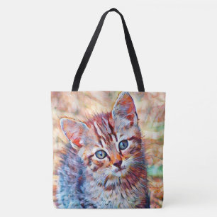 Bolso De Tela aquarell kitten