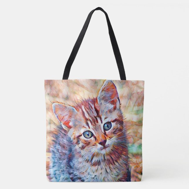 Bolso De Tela aquarell kitten (Anverso)