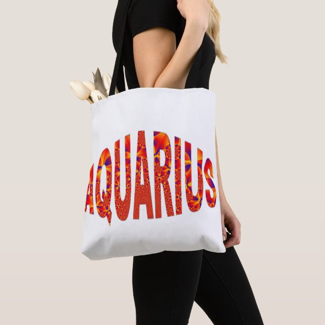 Bolso De Tela Aquarius - Azul amarillo Naranja de Firey (Detalle)